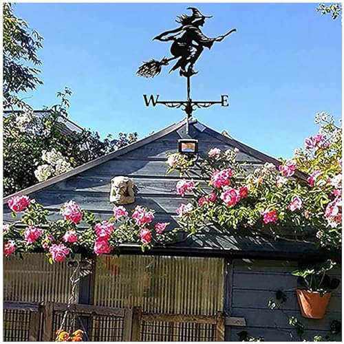 Garten Deko Hexe, Wetterhahn Fuers Dach Metall, Böse Hexe Metalldekoration, Wetterhahn Fuers Dach Lustig, für Outdoor-Garten-Rasen-Yard-Dach-Dekoration