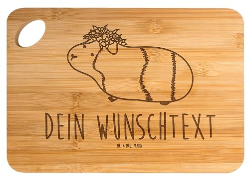 Mr. & Mrs. Panda Schneidebrett Mit Gravur Meerschweinchen Weisheit - Personalisierte Geschenke, Motivation, Realität, Wunder, personalisiert Holz, Lustige Sprüche, Frühstücksbrett, Vesperbrett, Spruch
