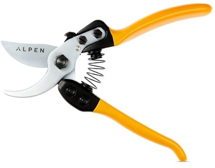 ALPEN Gult horn 150 trädgårdssax 207 mm – Smidd Bypass grensax – blad med krombeläggning – automatiskt öppningssystem – ergonomiskt – för proffs och ambitiösa trädgårdsmästare