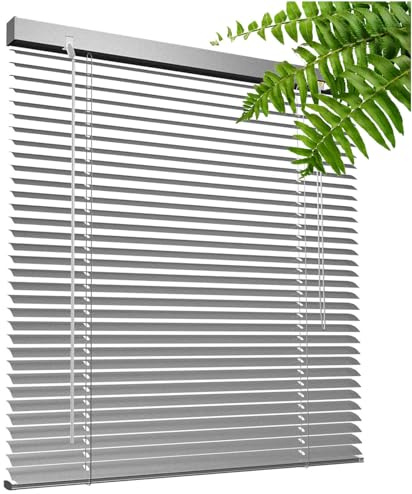 Metal Aluminium Venetian Blinds, Silver Window Blinds, Indoor Venetian Shades, Privacy Curtains, Horizontal Blinds, Customizable,WxH-120x120cm/47 * 47in