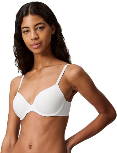 Calvin Klein Damen Plunge BH Lightly Lined Größenverstellbar, Weiß (White), 75E