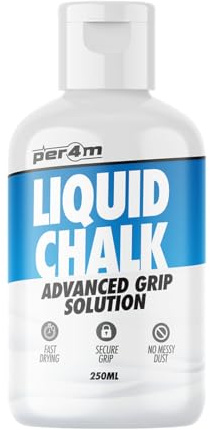 per4m Gesso liquido con formula avanzata, mani senza sudore e presa migliore, utilizzato per sollevamento pesi, bodybuilding, powerlifting, crossfit, arrampicata su roccia, 250 ml