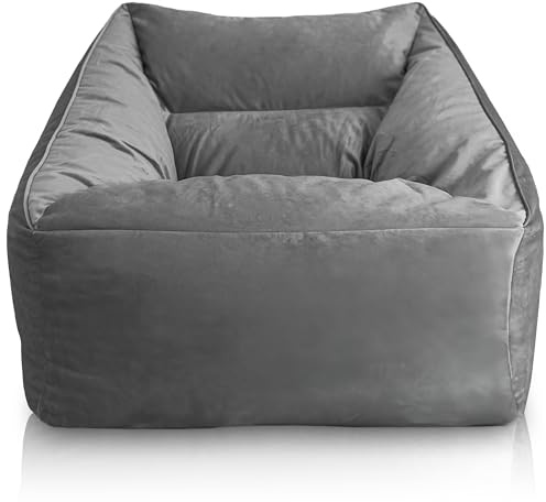 Aiire Sillón Puff con Relleno Incluido - Puf Salon, Dormitorio y Habitación Juvenil Moderno - Funda en Terciopelo Persa Desenfundable y Lavable - Bean Bag XXL Gigante para Adultos [100x100x80]