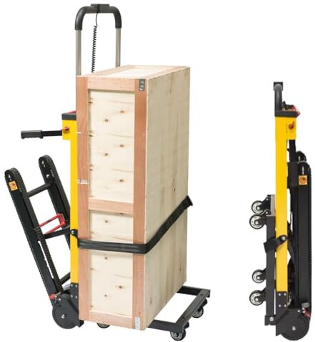 FANGZHL Elektrischer Treppensteiger,Zusammenklappbarer Sackkarre,Aluminiumlegierung,Elektrischer Raupen-Treppensteiger,Treppensteigerwagen,Bürstenloser Motor,Geeignet Zum Tragen Schwerer A