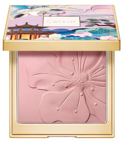CATKIN Cheek Powder Blush Baked Pink Makeup Blusher Creamy Light Weight Natural Finish 10g C06 Misty Rain