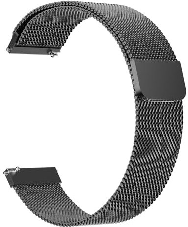 TOOBUR Schnellwechsel-Metallarmbänder, 22mm Edelstahl-Gliederarmband, Kompatibel mit Uhren mit 22 mm Anstoßbreite, Universalmodell, Ersatzarmband für Damen und Herren, Schwarz