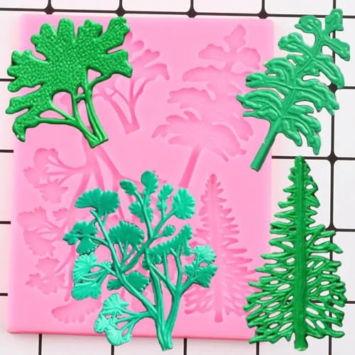 Silikonformen, Schokoladenformen, 14,7 x 11,9 cm, 3D-Baumzweig-Silikonformen, Tannenbaum, Kuchenbordüre, Fondant, Kuchendekoration, Werkzeuge, Süßigkeiten, Ton, Schokoladenform