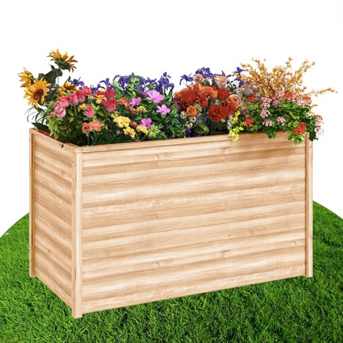 UDPATIO Hochbeet Holz für Garten 128x65x80cm Holzhochbeet zum Bepflanzen von Gemüse & Kräutern Pflanzbeet Pflanzkasten Gemüsebeet für Balkon