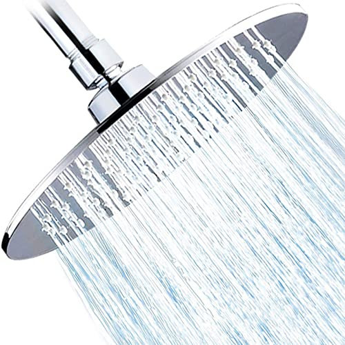 21,5 cm regnduschhuvud högt tryck ökar runt regnduschhuvud med silikonmunstycken för enkel rengöring och installation helkroppstäckning vattenfall design kromfinish