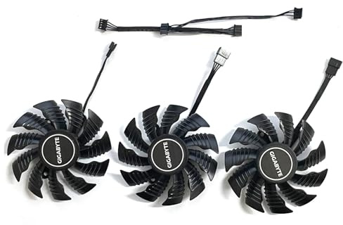 Gigabyte RTX 2060 2070 2080 Ti GAMING SUPER WINDFORCE Series Replacement Fan for Gigabyte Graphics Cards, 82mm, 4-Pin Graphics Card Cooler, VGA Card Replacement GPU Fan (Full Set (A+B+C))