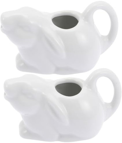BRIGHTFUFU 2 Piezas Olla De Cerámica Para Leche De Conejo Jarra De Cerámica Para Salsa Unidades Para Servir Leche Caliente Para Desayunos