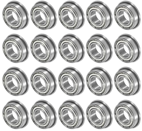 M METERXITY 20-Pcs Roulements À Billes À Flasque F688ZZ, 8mm x 16mm x 5mm Double Bouclier Métallique Z1 Acier Chromé (GCr15) Roulements À Flasque Pour Wheelbarrow/Printer
