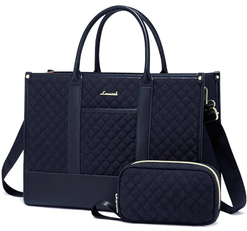LOVEVOOK Bolso para ordenador portátil para mujer, impermeable, bolso de trabajo, bolso grande, bolso escolar, bolso de negocios, maletín para profesores, bolso de piel para ordenador portátil para
