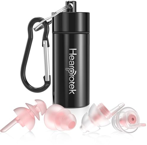 Hearprotek 2 Paar Ohrstöpsel zum Schlafen, Gehörschutz Ohrstöpsel 32db & 30db zum Lärm Reduktion, Reisen, Schnarchen, Arbeiten, Seitenschläfer, Konstruktion (Rosa)