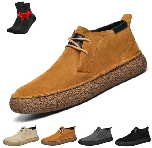 Botas Chukka for Hombre, Botas Chukka de Ante con Cordones for el Desierto, Zapatos Vintage de Ante for Hombre, Botines Casuales de Negocios