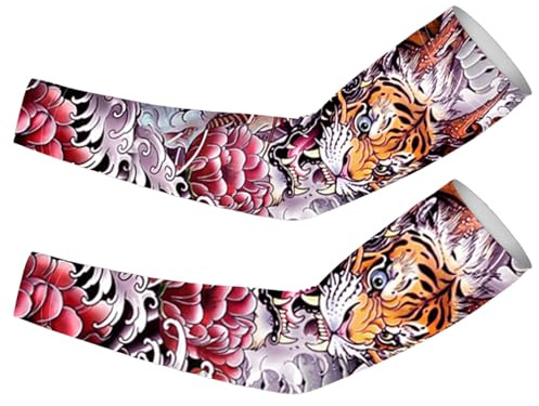 Genérico Mangas de brazo de protección solar, Mangas protectoras para brazos Body Art Arm, de tatuaje temporal Compresión solar Cubierta de brazo largo Brazo de arte corporal, protectoras de braz