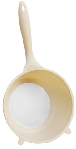 BESTOYARD Colador Escurridor De Arroz Pequeño De Plástico Color Crema Malla Fina Reutilizable Para Cocina Limpieza Frutas y Verduras Cesta