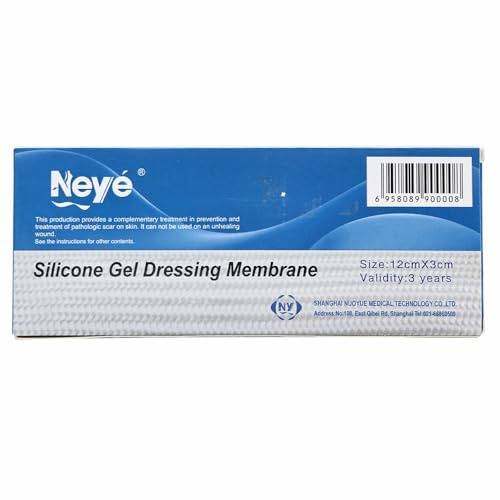 Hefo Cerotto in silicone per cicatrici – 12 x 3 cm – Fascia in silicone traspirante e riutilizzabile per cicatrici ipertrofiche e prevenzione delle cicatrici