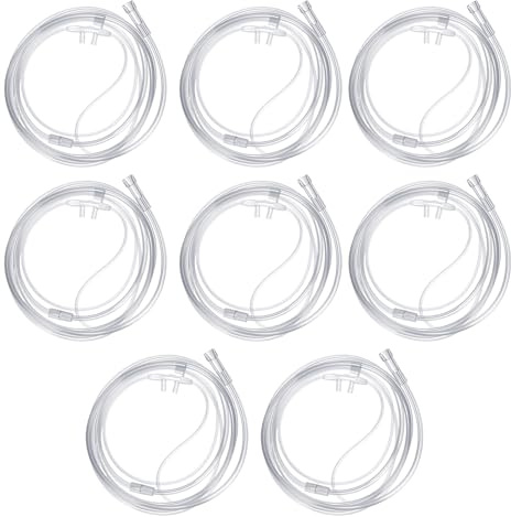 8 Pack Nasal Cannula Oxygen Tubing Soft 6.5ft Oxygen Cannula Kit Individual Packing Nasal Oxygen Tubing for Adult
