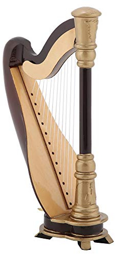 Xiuganpo Modello Musicale in Miniatura Replica di Arpa per Natale e Compleanno Decorazione Domestica per Bambini o Amici Musicisti in Tiglio 4,5 * 8,5 * 14 Cm