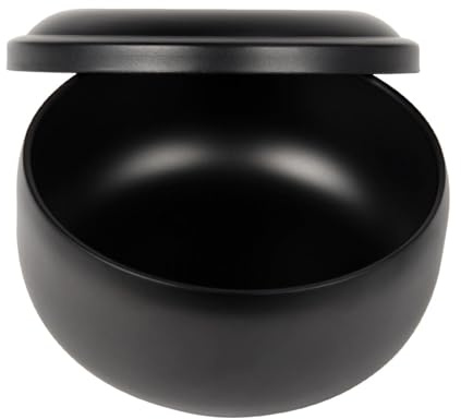 mophrati Bol à raser en acier inoxydable durable avec couvercle, incassable. Le couvercle est conçu pour dépoussiérer et maintenir le savon et la crème à température pour rasage, Jaune, 110x65mm