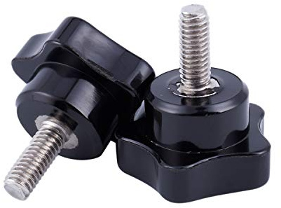 Amigocee M6 X 15Mm Vis à Filetage Mâle ÉToile TêTe de Verrouillage Vis PoignéE Noir 2 Pcs