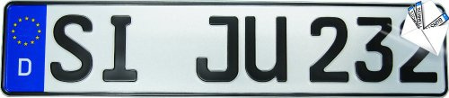Kfz Kennzeichen mit Eurofeld 460x110mm, reflektierend, aus Aluminium