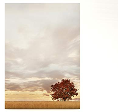 Briefpapier | Lonely Tree - Herbst-Baum | 100 Blatt Herbstliches Motivpapier DIN A4