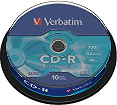 Verbatim 43437 CD-R 80/700MB 52 x 10 Pack Extra Protection AZO – Printable Discs