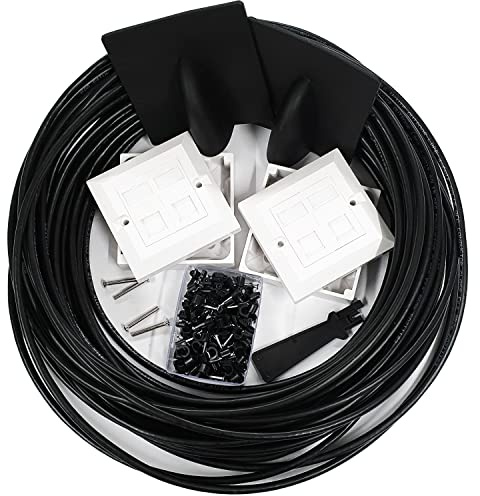 Loops 50M CAT6 Extension Outdoor/External Cable Kit - RJ45 Network Ethernet Face Plate