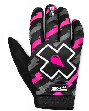 Muc-Off MTB Gloves Bolt, Taglia M - Guanti Touch Screen Senza Cinturino per Bici - Qualità Premium, Fatti a Mano - Guanti MTB Traspiranti per Touch Screen