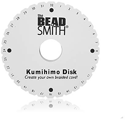 Kumihimo Flecht-Scheibe rund 15 cm, 32 Schlitze am Rand für festen Halt, für Paracord 350/550, zentrales Loch 35 mm, Stärke 10 mm, Hart-Schaumstoff, ideal für Einsteiger und präzise Ergebnisse