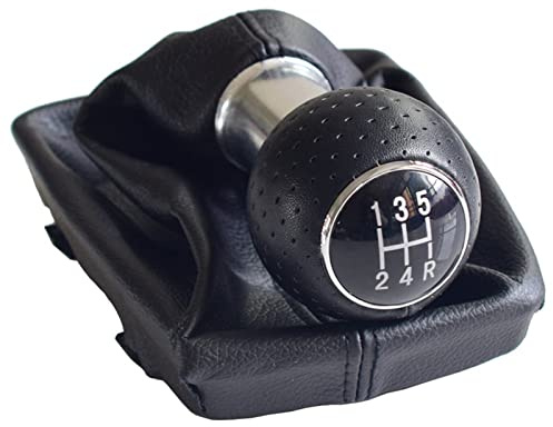 Pomos Palanca Cambios Para Audi A4 B6 B7 Manual 5 Speed ​​Car Gear Shift Shifter Knob Palanca Manija Cabeza Con Cubierta De Cuero A Prueba De Polvo 2000-2008 Palanca Velocidad Coche