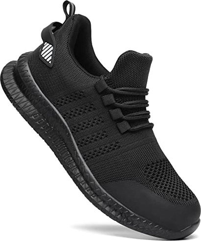 Steel Toe Shoes for Men and Women Comfortable Lightweight Work Safety Shoes Puncture Proof Slip Resistant Indestructible Sneakers Construction Work Utility Black M12