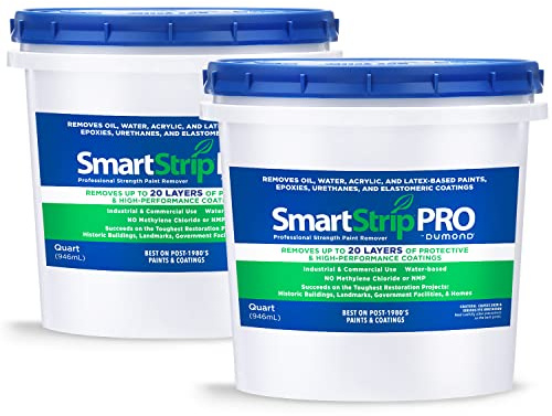 Smart Strip PRO Paint Remover, Professional Strength Formula, Strips Up to 20 Layers of Oil, Latex, Acrylic & Water-Based Paints, Varnishes & Stains Usually in One Application, 2 Quarts
