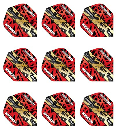 RED DRAGON Players Hardcore Dartflug - 3 Set pro Packung (insgesamt 9 Dart-Flights)