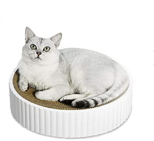 OLZYA XXL Kratzbrett Kratzmöbel Kratzpappe Kratzkarton für Katzen 40 * 40cm Katzenbett, Kratzbretter Katze, 2 in 1 Ovales Katzenkratzbretter Schüssel Nest,Corrugated Lounge Kratzpappe für Katzen Bett