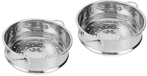 UPKOCH 2 Stück Edelstahl-Dampfgarer Gemüse-Dampfgarer Edelstahl-er Gemüse-er Knödel-er Korb er-Einsatz -Dampfgestell Küchenhelfer Silber