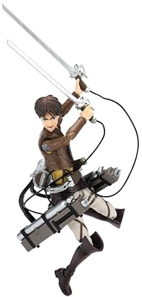 Total Anime Eren Jaeger de Figura de 16,5 cm con Caras Intercambiables, Manos Intercambiables y Arma