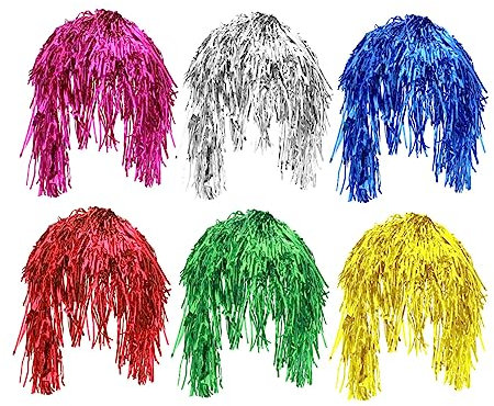 Beavorty 6stücke Bunte Lametta Perücke Metallische Haar-accessoires Für Partys Kreative Haar-perücke Für Festival Und Kostümpartys Leicht Und Tragbar Für Erwachsene Geeignet