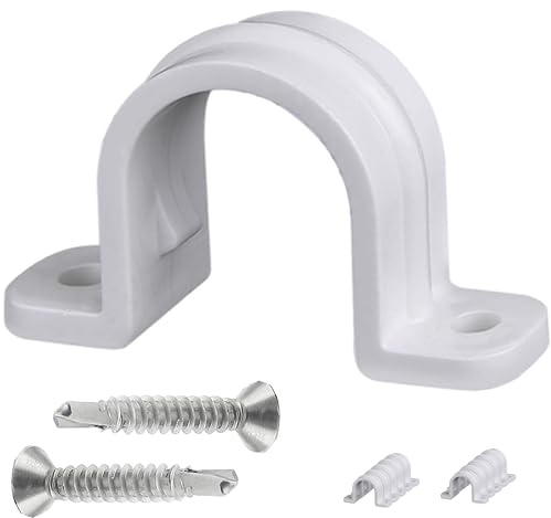 10 Set Pipe Clamps,SCH 1/2 in (20 MM) PVC Pipe Strap Clips,Two Hole Plastic Pipe Clamps,Conduit Strap Clamps