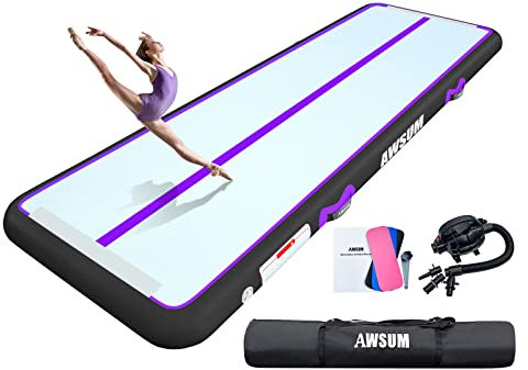 AWSUM Tumbling Matte 200x100x10CM Air Matte Aufblasbare Gymnastikmatte mit Luftpumpe für Outdoor Training