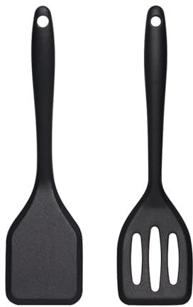 Eolilim Mini Silicone Spatula 2Pcs, Small Turner for Steak, Fried Rice | Easy to Clean, Flexible, Reusable, Hangable, Nonstick