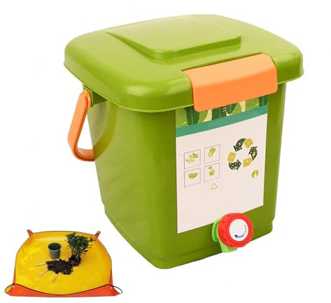 avec Robinet pour Collecter Le Liquide De Compost Composteur De Jardin 8L/10L/15L/20L économisez De l'espace Et Facile à Transporter Composteur Appartement,Style1(8L)-1Set