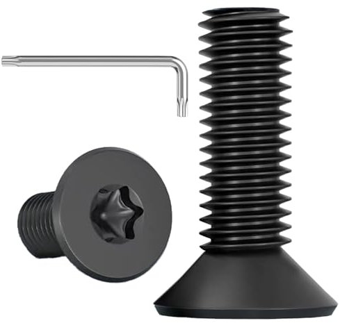 ORTAVA 20 Stück M6 x 16 Senkkopfschrauben Torx, Schrauben Schwarz Senkkopf, Edelstahl A2 V2A, Schwarzes Oxid, Maschinenschrauben mit Torx Schlüssel, für Maschinenausrüstung und Wohnmöbel