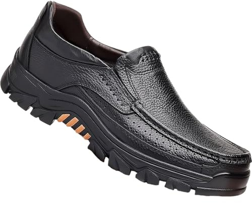 ZASDKE Mens Casual Shoes Walking Shoes Comfort Loafers for Work Office Dress Driving Black 9 UK
