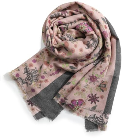 Superora Varm halsduk för kvinnor mjuka halsdukar för damer sjalar och sjalar tryckt mönster blommigt paisley renderat mönster, 5105-rosa, 190cm*65cm/74.8''*25.5''