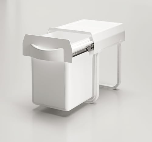 Generico - Poubelle de cuisine sous évier (1 bac) 16 litres pour meuble de dimensions minimales 30 cm. (Blanc)