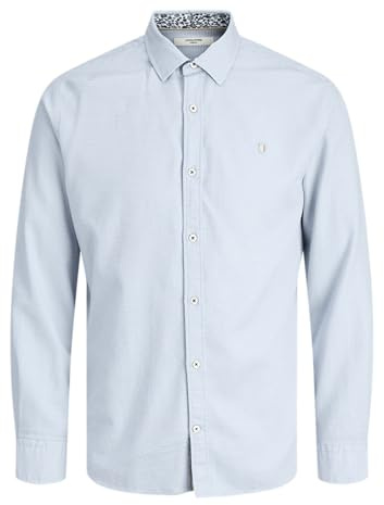 JACK & JONES Jprblareims detalj L/S skjorta, Chambray Blue, M