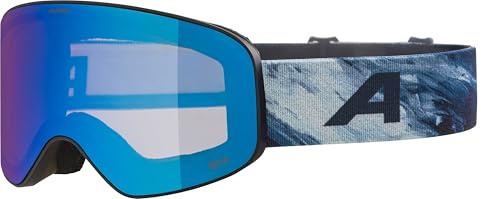 ALPINA FERNIE Q-LITE - Gafas de esquí espejadas para niños, lentes OTG con aumento de contraste y polarizadas, ideal para usuarios de gafas, con 100% de protección UV, black-blue matt